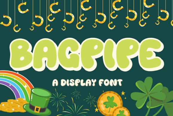 Bagpipe: A Playful St. Patrick's Day Display Font for Authentic Designs