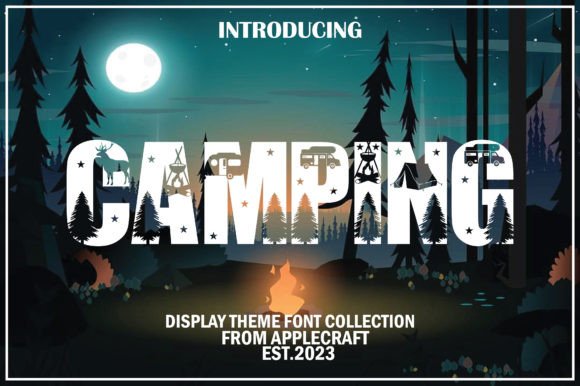Camping Font: Bold, Unique Display for Creative Projects