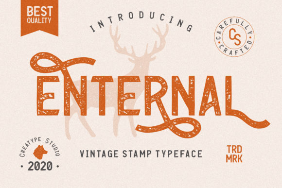 Enternal: A Vintage Display Font with Distinctive Stamp Texture