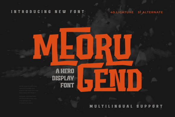 Meoru Gend: A Font for Bold, Action-Packed Designs