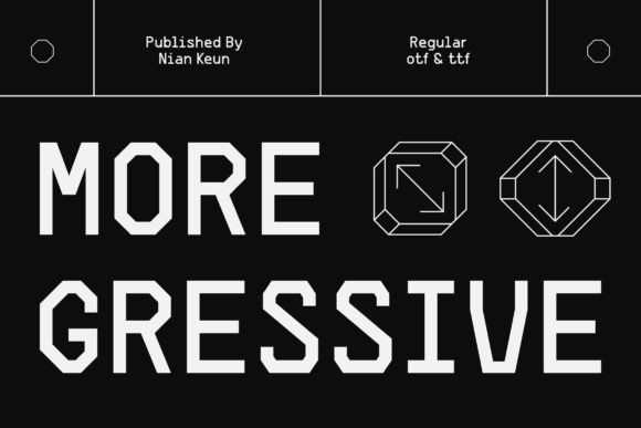 Moregressive: Tech-Inspired Display Font for Modern Designs